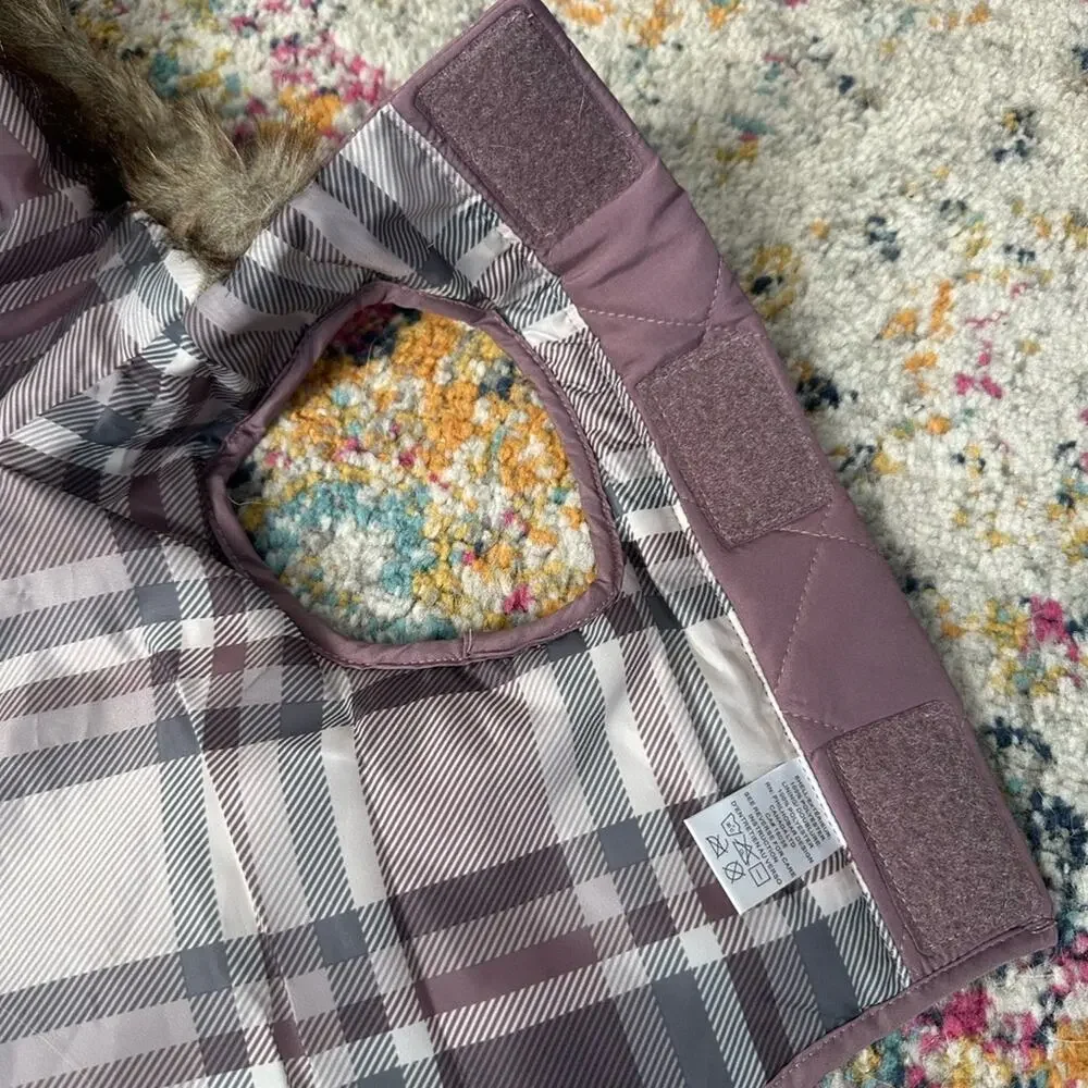 Barkley & Finn Dog Coat Medium Purple Hooded Winter Pet Jacket